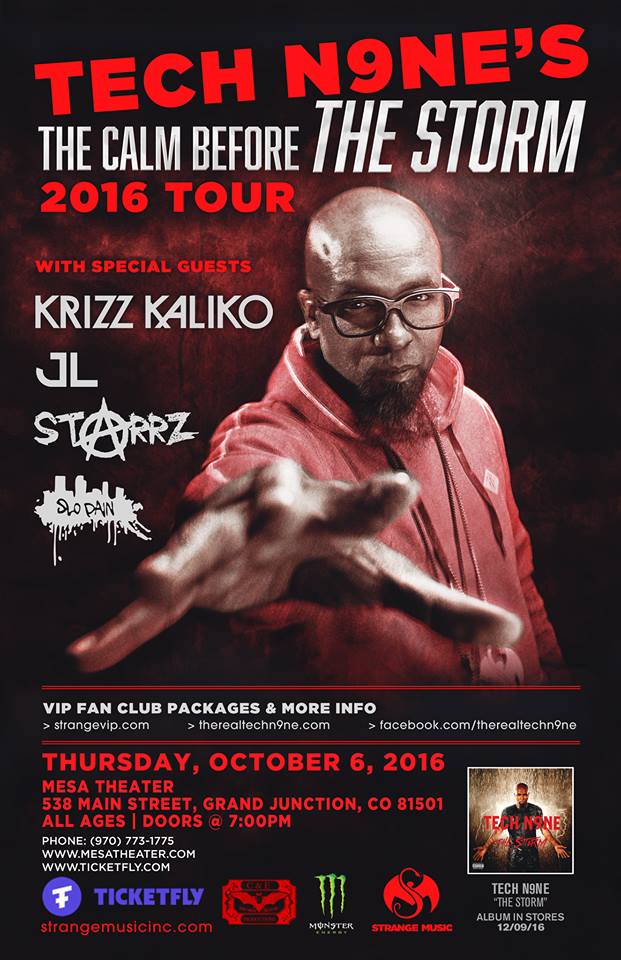 Slo Pain Live October 6th 2016 With Tech N9ne. Get your tickets now.
